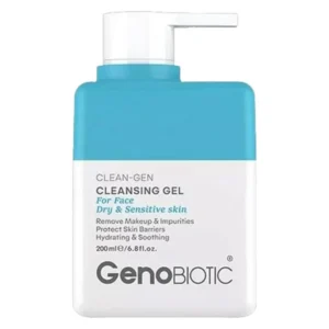 ژل شستشوی صورت ژنوبایوتیک مدل نیلوفر آبی مناسب پوست های خشک و حساس حجم 200 میلی لیتر