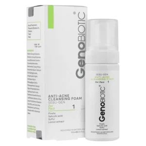 فوم شستشوی صورت ژنوبایوتیک مدل Sebu Gen مناسب پوست‌های آکنه‌ای حجم 150 میلی لیتر